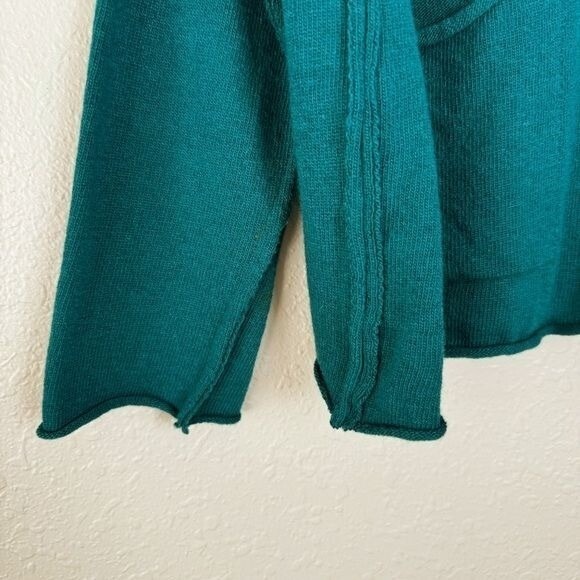 OZAI N KU Boxy front Pocket Sweater petrol turquoise pullover 8-10 wool cashmere - Picture 7 of 12